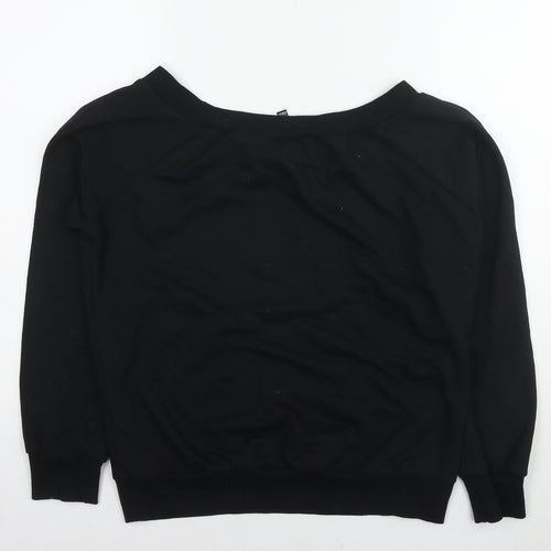 New Look Womens Black Cotton Pullover Sweatshirt Size 12 Pullover