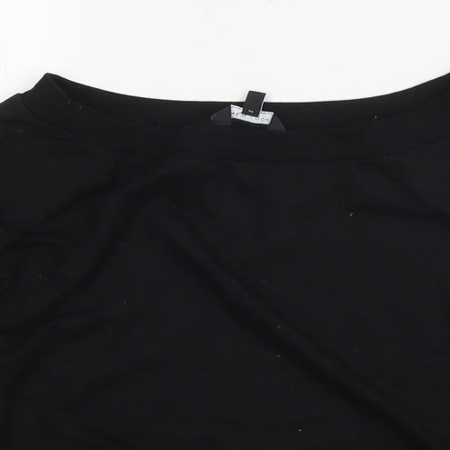 New Look Womens Black Cotton Pullover Sweatshirt Size 12 Pullover