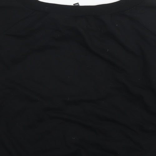 New Look Womens Black Cotton Pullover Sweatshirt Size 12 Pullover