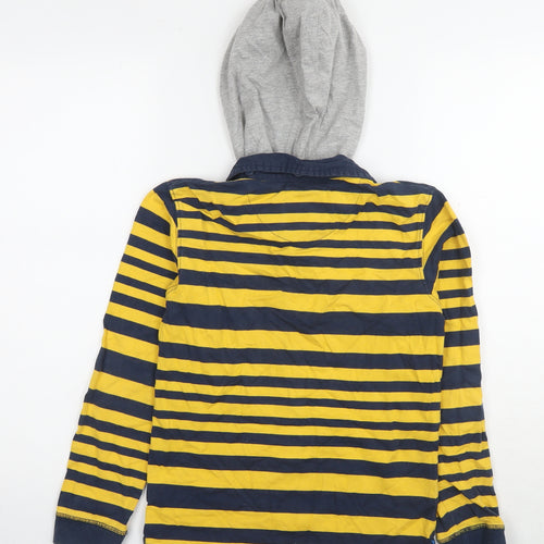 John Lewis Boys Yellow Striped Cotton Pullover Hoodie Size 10 Years Pullover