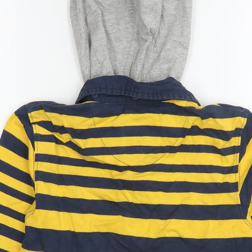 John Lewis Boys Yellow Striped Cotton Pullover Hoodie Size 10 Years Pullover