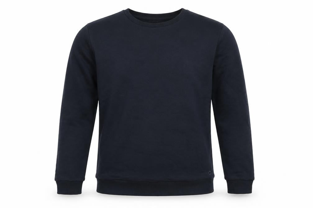 Front view of Goodmove boys’ blue cotton pullover sweatshirt, size 14-15, years pullover