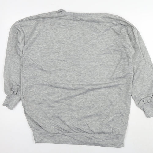 New Girl Order Womens Grey Polyester Pullover Sweatshirt Size 8 Pullover - Tunic Logo