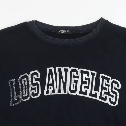 Civico 51 Womens Blue Cotton Pullover Sweatshirt Size M Pullover - Los Angeles