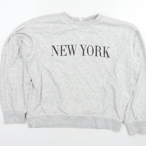 H&M Womens Grey Cotton Pullover Sweatshirt Size XS Pullover - New York
