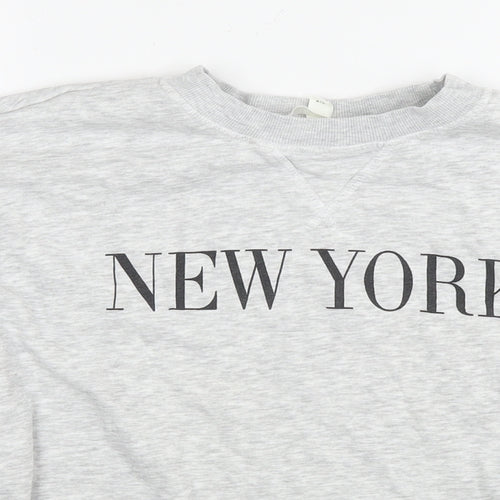 H&M Womens Grey Cotton Pullover Sweatshirt Size XS Pullover - New York