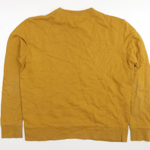 Marks and Spencer Mens Yellow Cotton Pullover Sweatshirt Size L