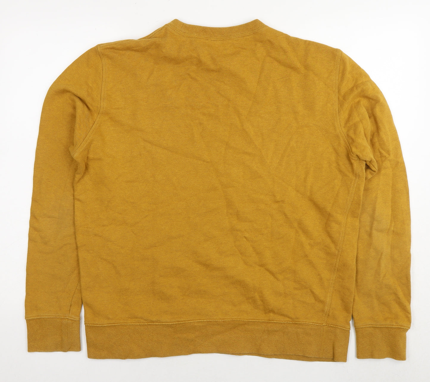 Marks and Spencer Mens Yellow Cotton Pullover Sweatshirt Size L