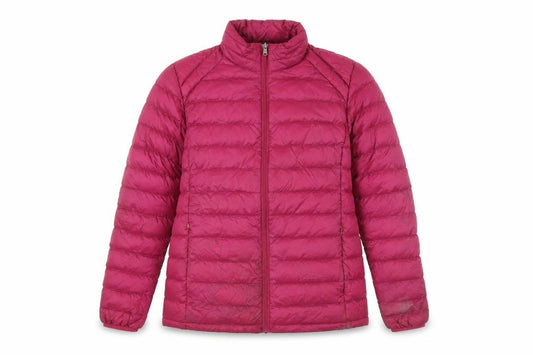 Front view of Harvey&Jones women’s red jacket, size UK 14, zip