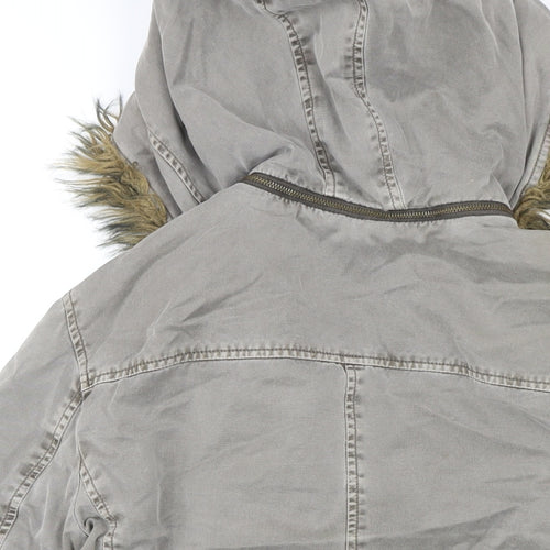 Fcuk Jeans Womens Grey Jacket Coat Size 10 Zip