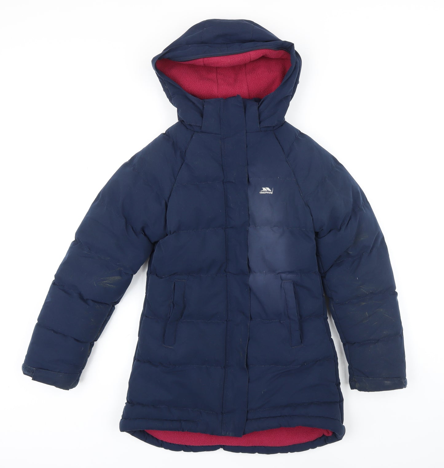 Trespass Girls Blue Puffer Jacket Coat Size 7-8 Years Tie