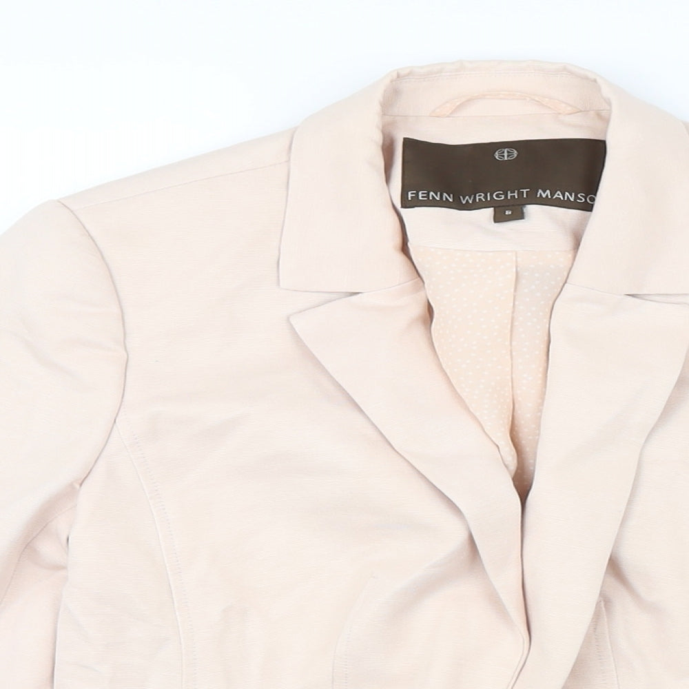 Fenn Wright Manson Womens Pink Herringbone Jacket Blazer Size 8