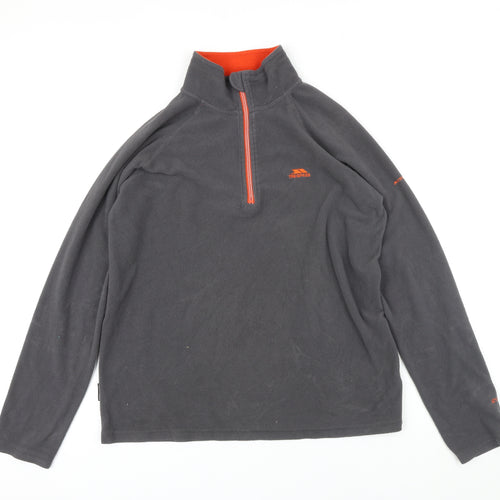 Tresspass Womens Grey Houndstooth Polyester Pullover Sweatshirt Size L Zip