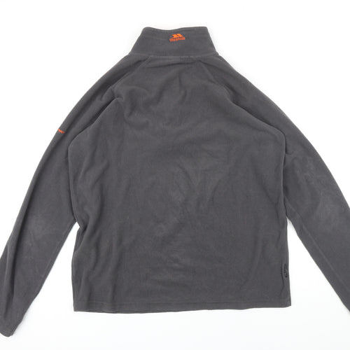 Tresspass Womens Grey Houndstooth Polyester Pullover Sweatshirt Size L Zip