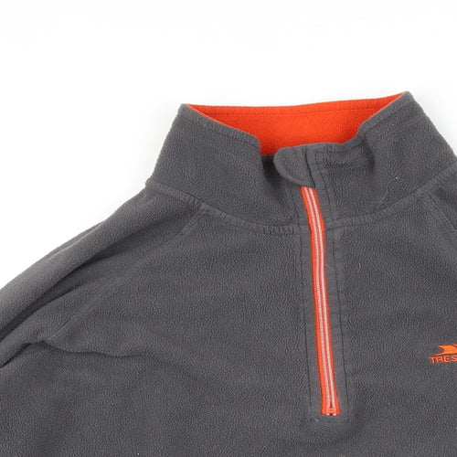 Tresspass Womens Grey Houndstooth Polyester Pullover Sweatshirt Size L Zip