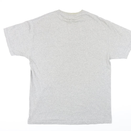 HUF Mens Grey Cotton T-Shirt Size M Round Neck