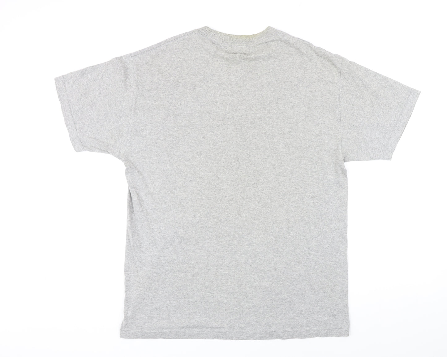 HUF Mens Grey Cotton T-Shirt Size M Round Neck