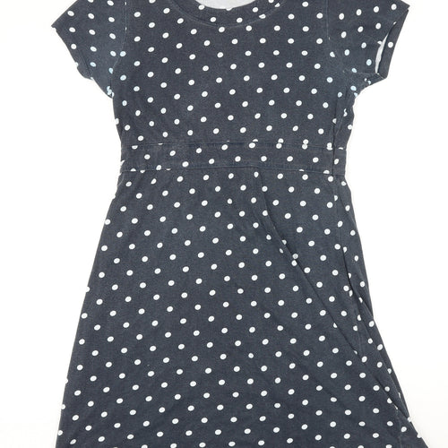 Mudd&Water Womens Blue Polka Dot 100% Cotton A-Line Size 14 Scoop Neck