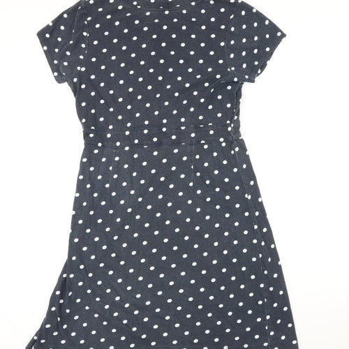 Mudd&Water Womens Blue Polka Dot 100% Cotton A-Line Size 14 Scoop Neck