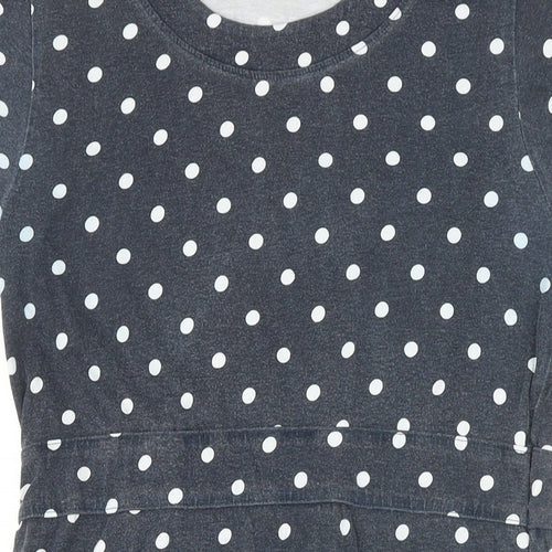 Mudd&Water Womens Blue Polka Dot 100% Cotton A-Line Size 14 Scoop Neck