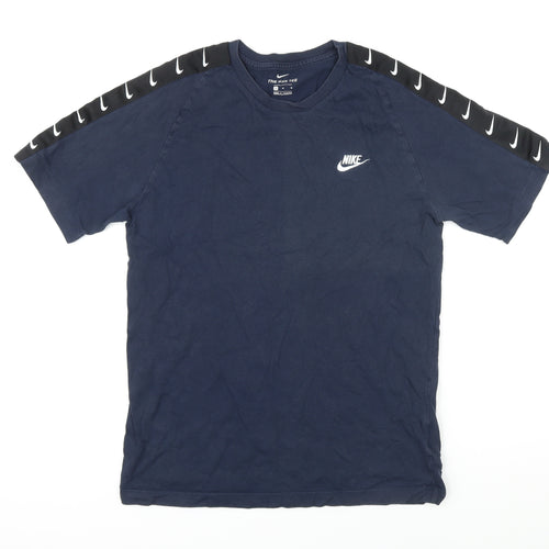 Nike Mens Blue Cotton T-Shirt Size M Round Neck