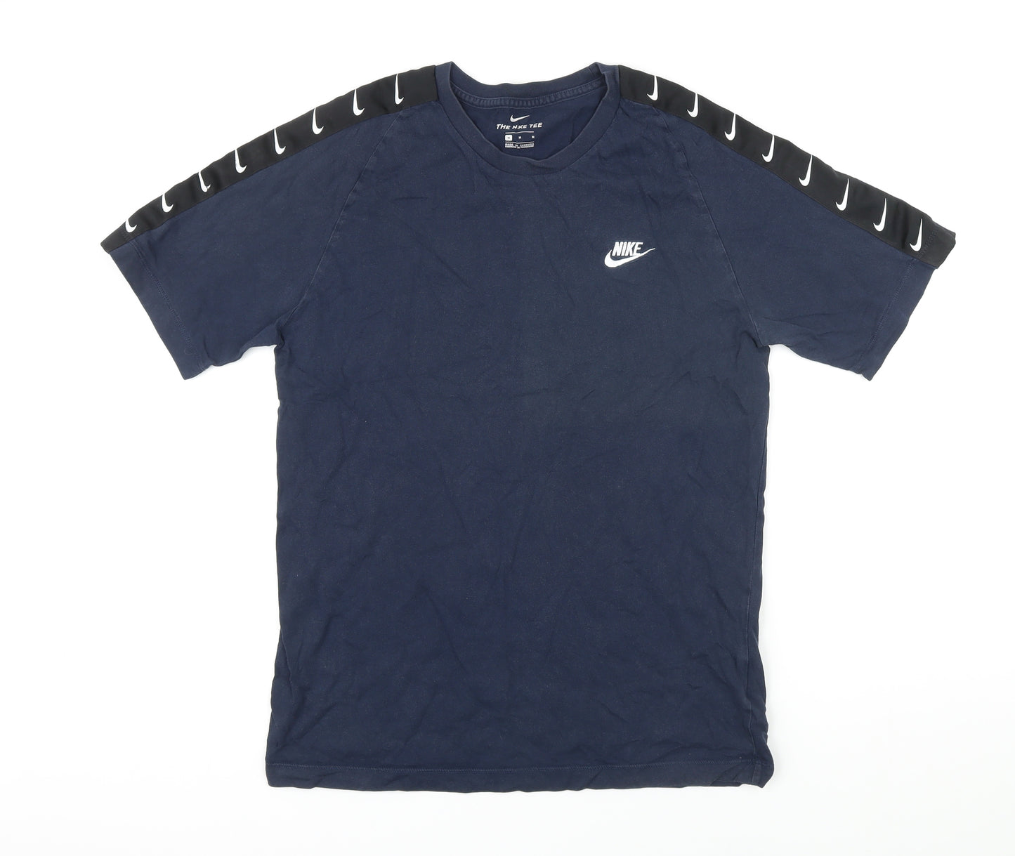 Nike Mens Blue Cotton T-Shirt Size M Round Neck