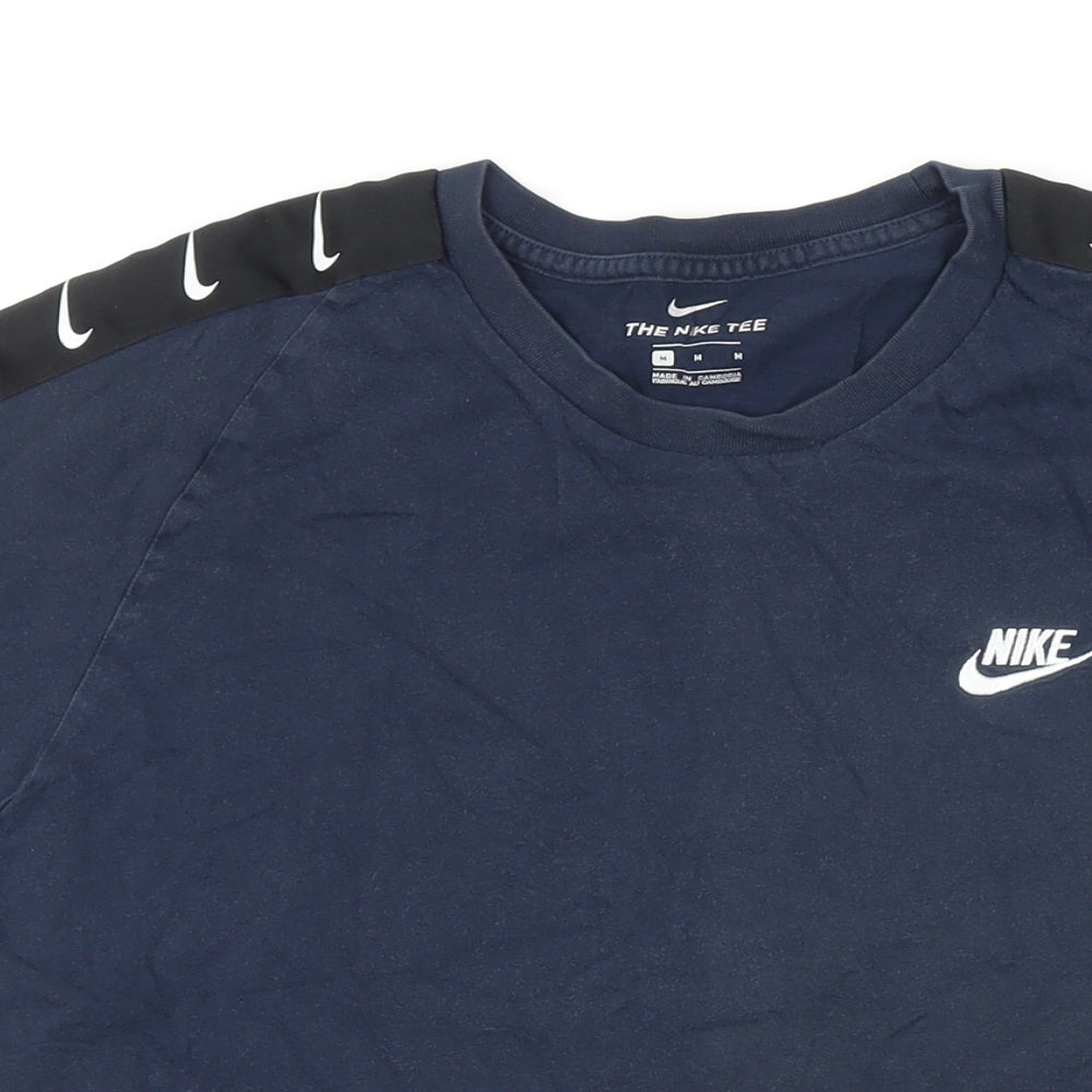 Nike Mens Blue Cotton T-Shirt Size M Round Neck