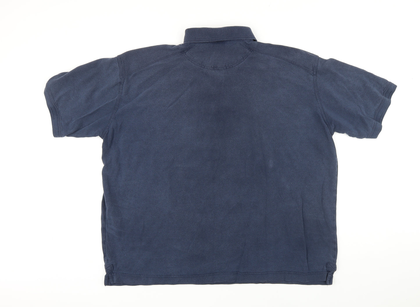 Russell Mens Blue 100% Cotton Polo Size 3XL Collared Button