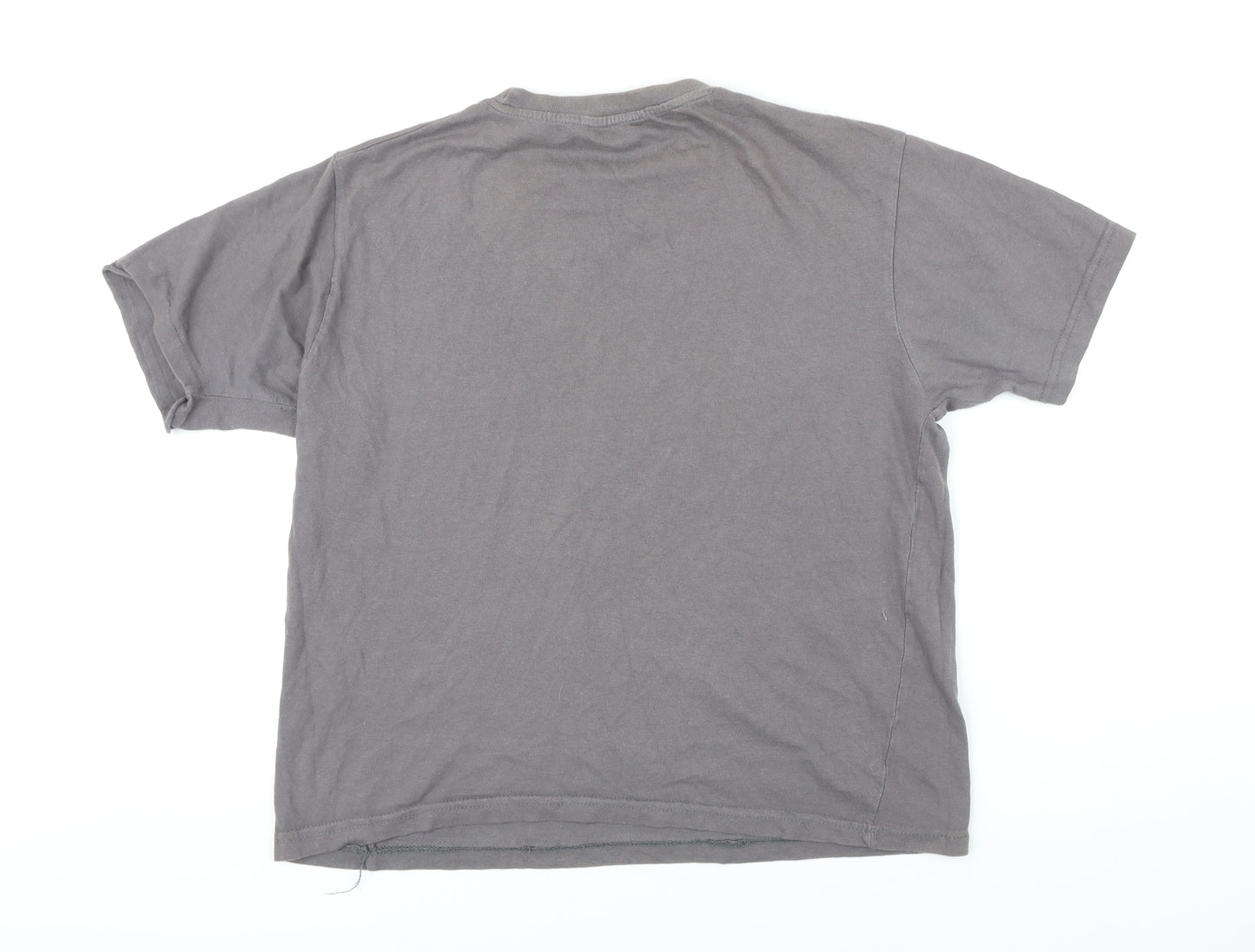 HUGO BOSS Mens Grey Cotton Blend T-Shirt Size M Round Neck