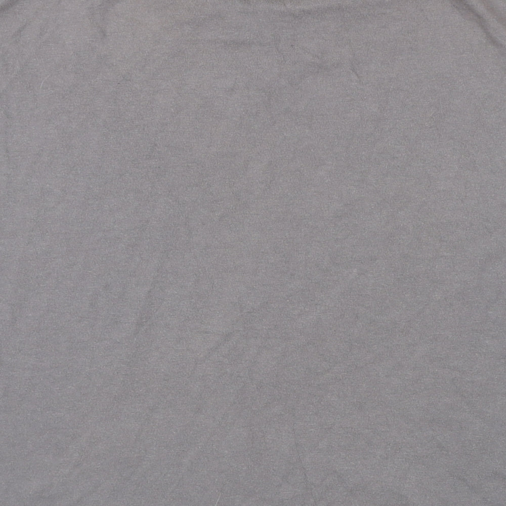 HUGO BOSS Mens Grey Cotton Blend T-Shirt Size M Round Neck
