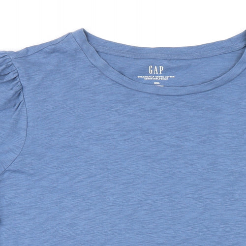 Gap Womens Blue 100% Cotton Tunic T-Shirt Size 28 Boat Neck