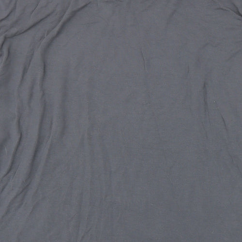 Versace Jeans Womens Grey Herringbone Viscose Basic T-Shirt Size 16 Round Neck