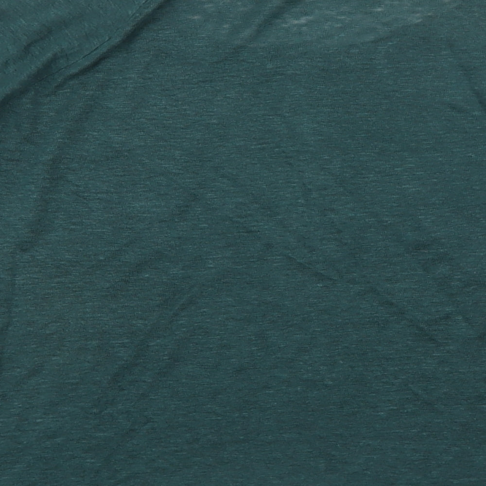 Jigsaw Womens Green Linen Basic T-Shirt Size S Boat Neck