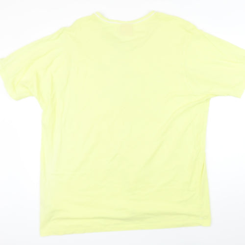 Slazenger Womens Yellow 100% Cotton Basic T-Shirt Size 2XL V-Neck