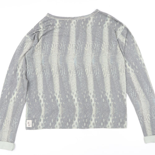 A Postcard From Brighton Womens Multicoloured Animal Print Polyester Basic T-Shirt Size M Boat Neck