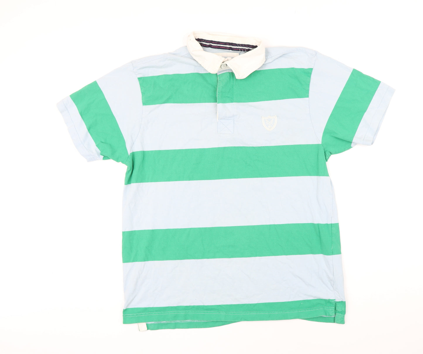 Crew Clothing Mens Multicoloured Striped 100% Cotton Polo Size XL Collared Button