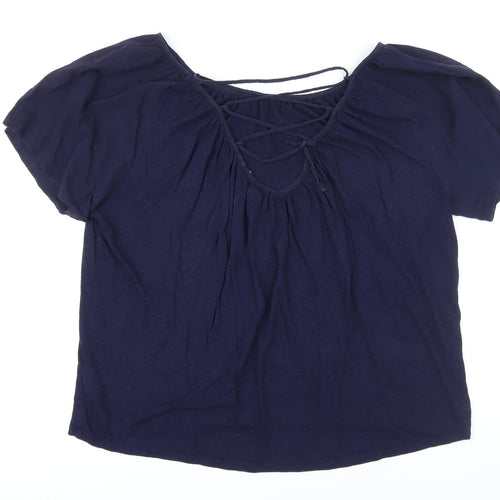 Gap Womens Blue Cotton Tunic T-Shirt Size M Boat Neck