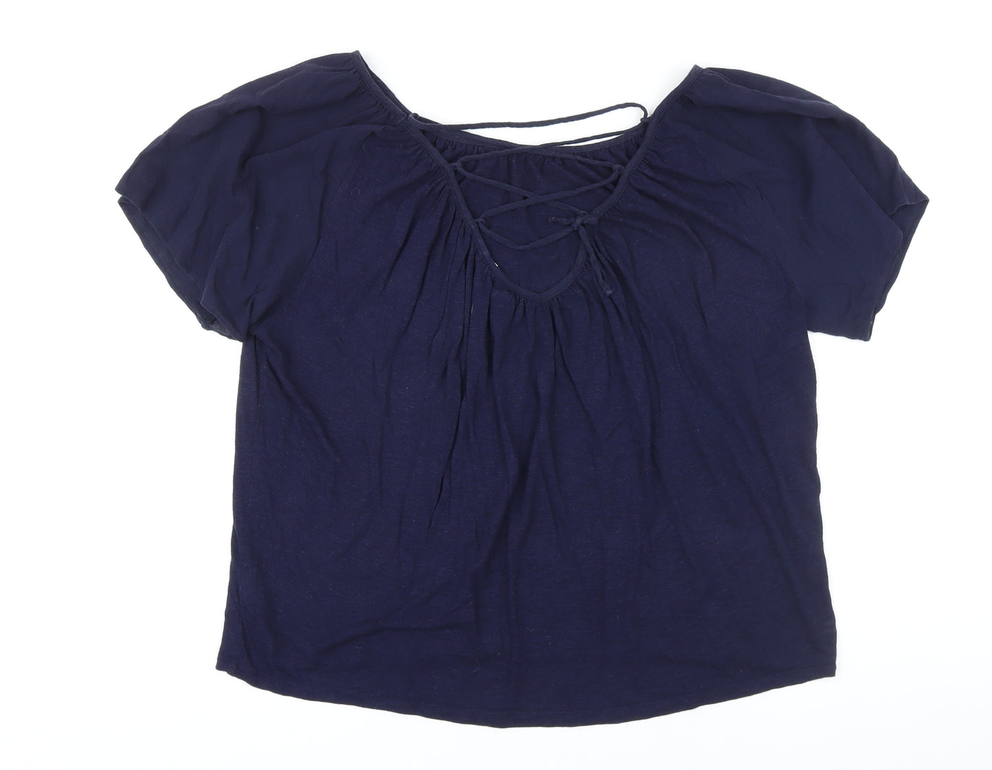 Gap Womens Blue Cotton Tunic T-Shirt Size M Boat Neck