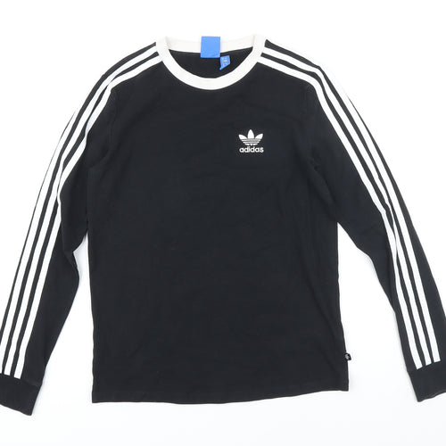 Addidas Womens Black Cotton Basic T-Shirt Size 8 Round Neck