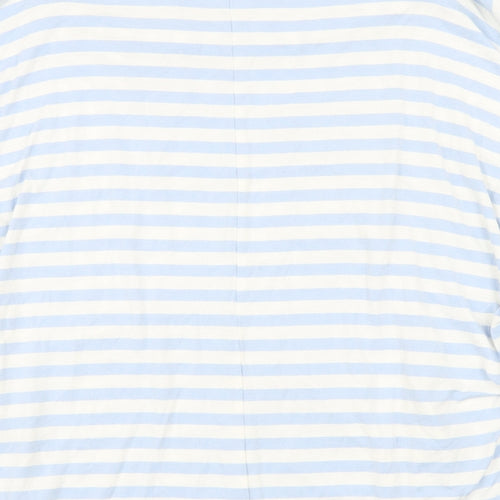 Phase Eight Womens Blue Striped Viscose Basic T-Shirt Size 18 Boat Neck