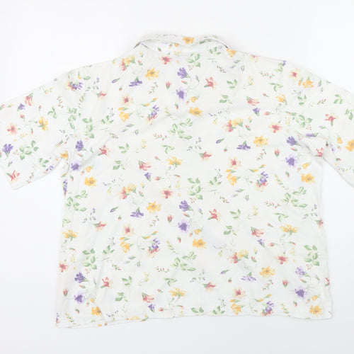 Country Collection Womens Multicoloured Floral Cotton Tunic Blouse Size M Collared
