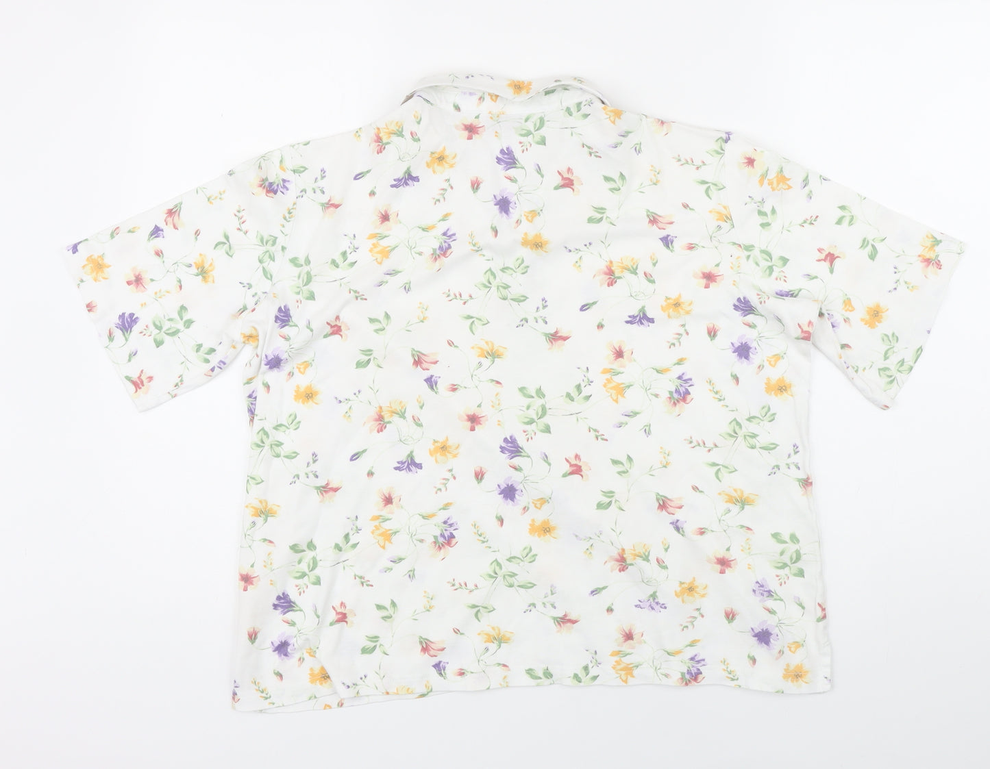 Country Collection Womens Multicoloured Floral Cotton Tunic Blouse Size M Collared