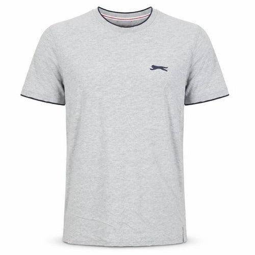 Slazenger Mens Grey Cotton T-Shirt Size S Round Neck