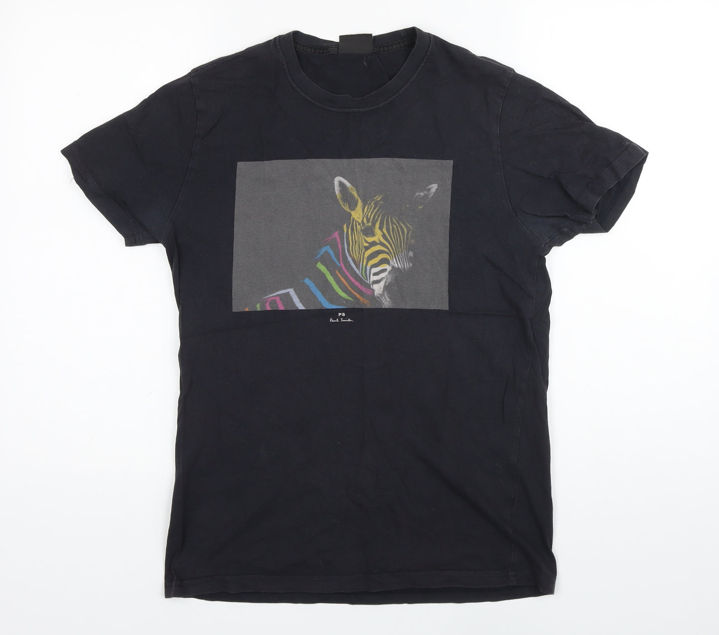 Paul Smith Mens Black Cotton T-Shirt Size M Round Neck