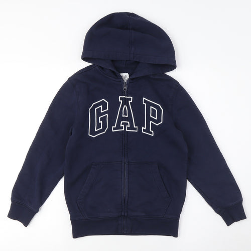 GAP Girls Blue Full Zip Hoodie - size M, Logo, Hooded