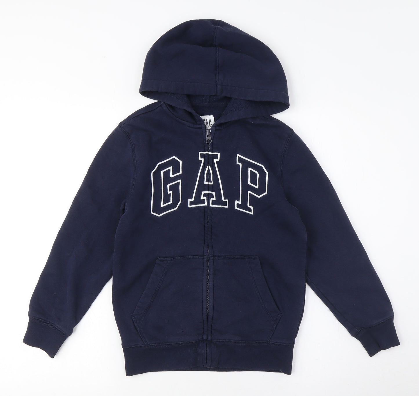 GAP Girls Blue Full Zip Hoodie - size M, Logo, Hooded