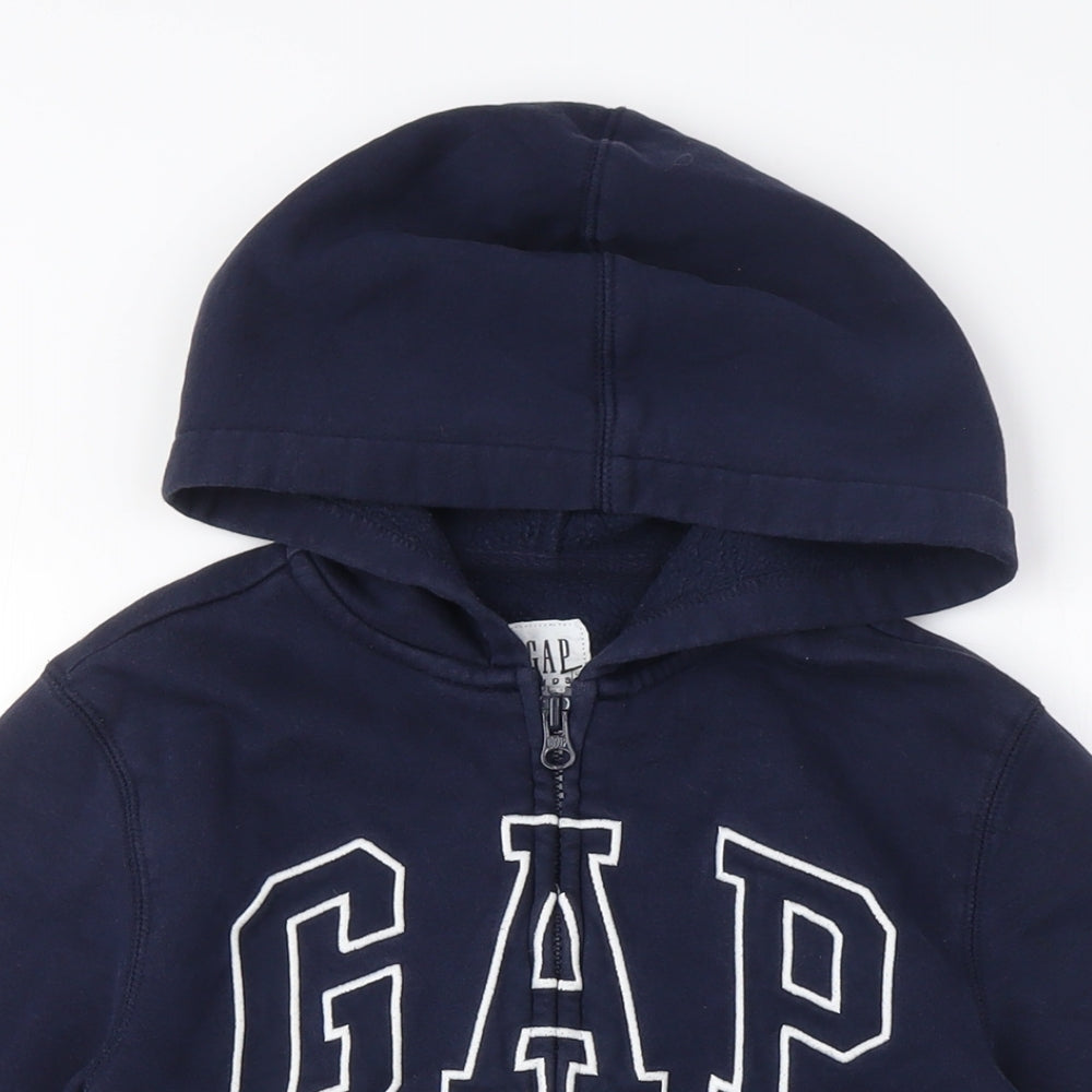 GAP Girls Blue Full Zip Hoodie - size M, Logo, Hooded
