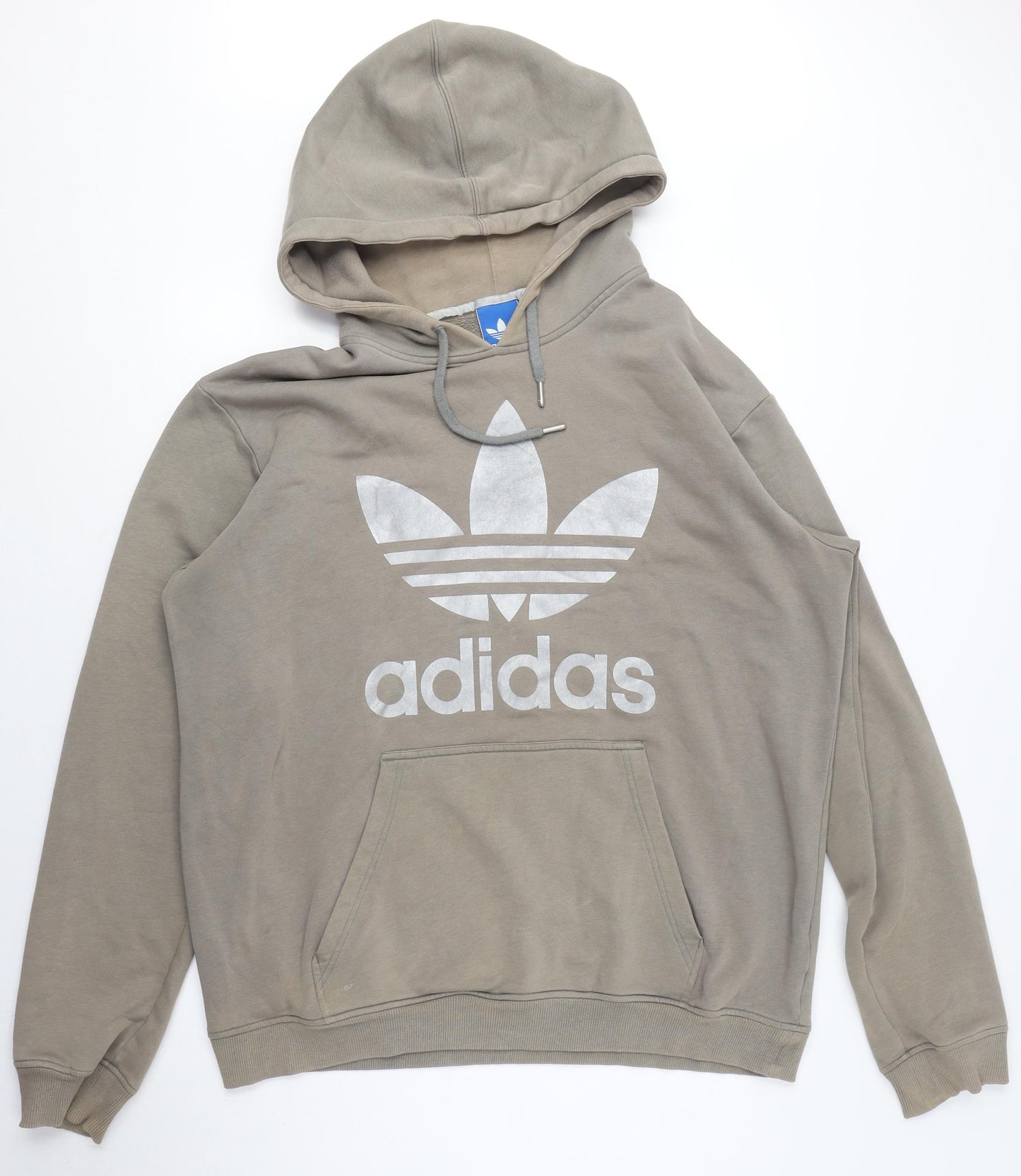 Adidas Men's Beige Logo Hoodie - L, Pullover, Autumn/Winter