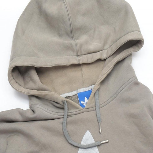 Adidas Men's Beige Logo Hoodie - L, Pullover, Autumn/Winter