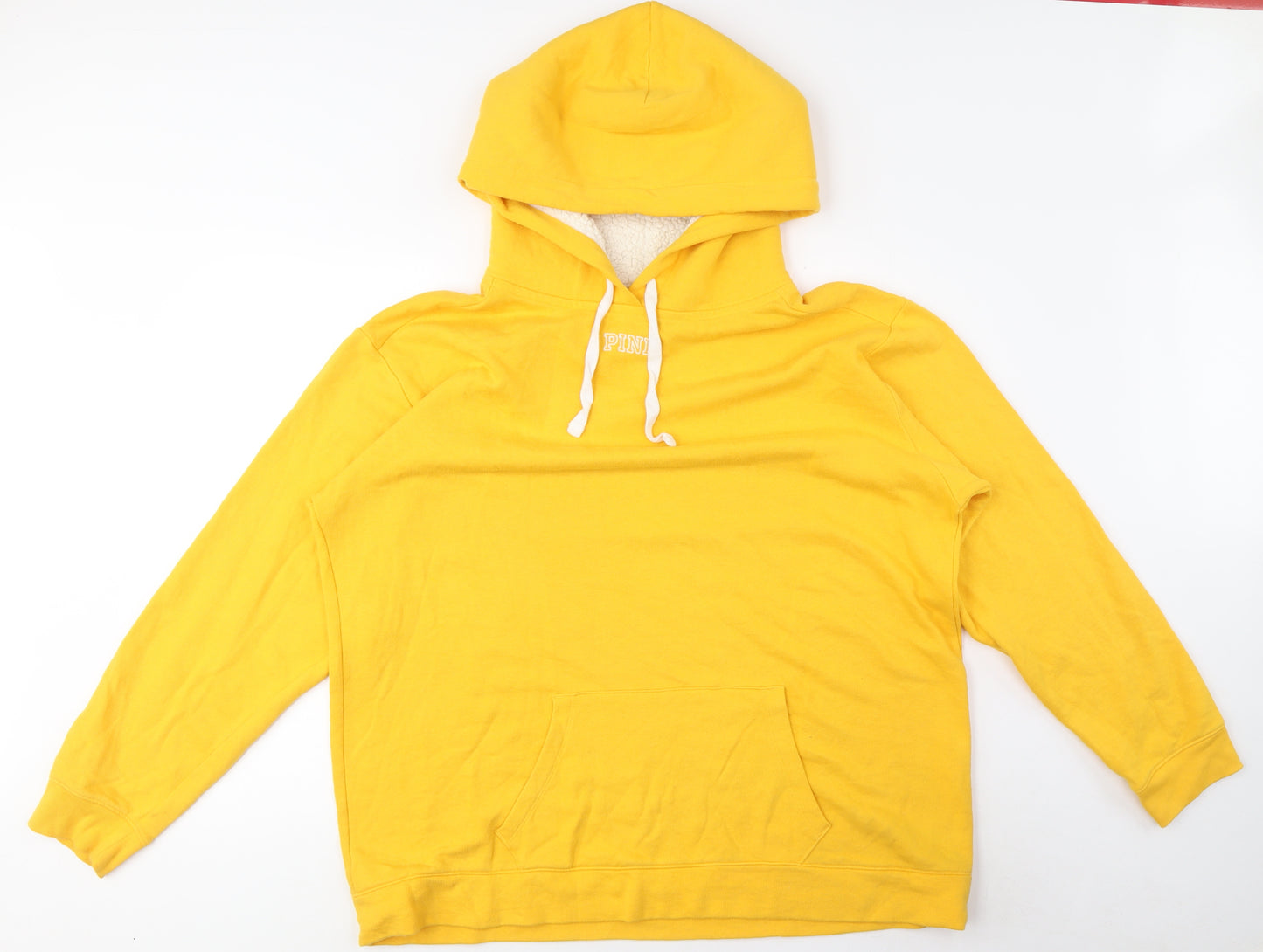 Pink Women's Yellow Hoodie, Size L - Comfy & Stylish